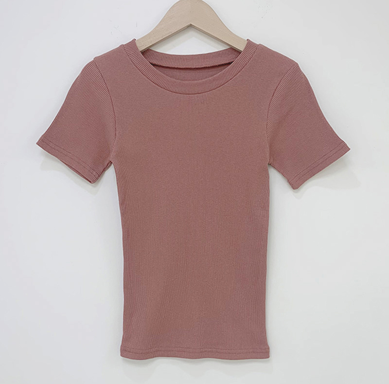 반팔 티셔츠 코코아 색상 이미지-S1L82
