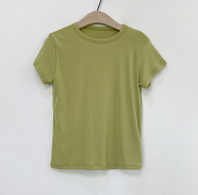 반팔 티셔츠 올리브 색상 이미지-S1L74