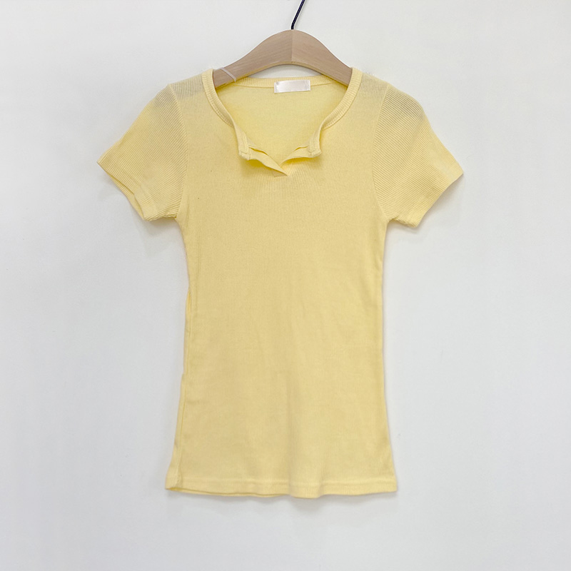 반팔 티셔츠 옐로우 색상 이미지-S1L22