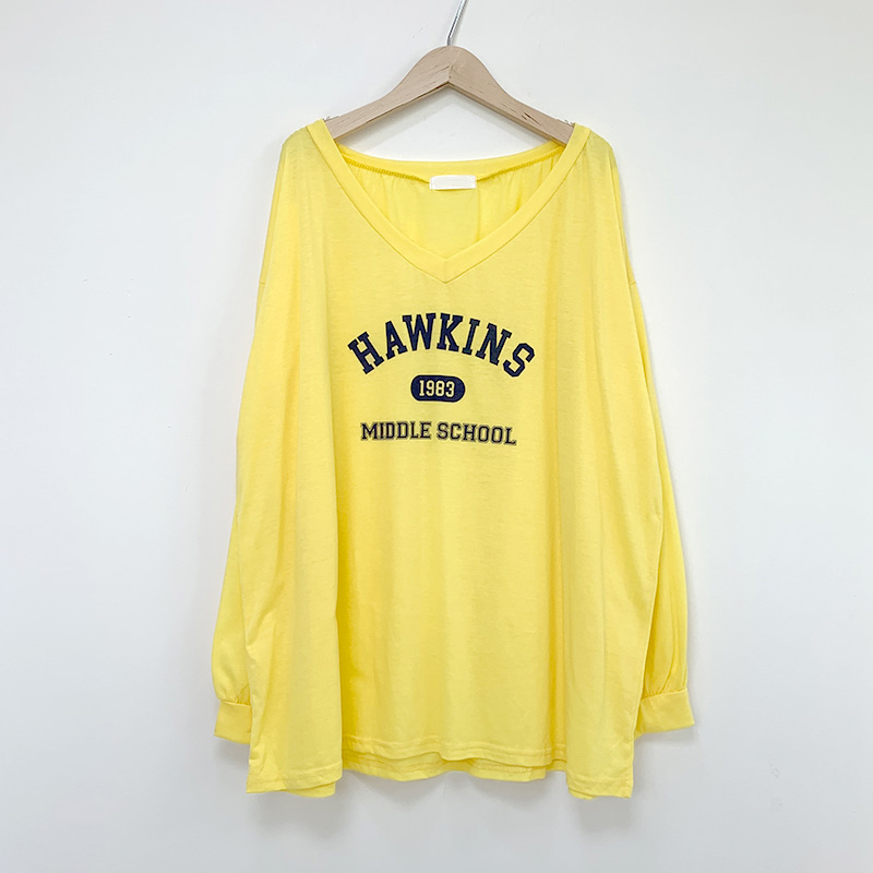 긴팔 티셔츠 옐로우 색상 이미지-S1L48